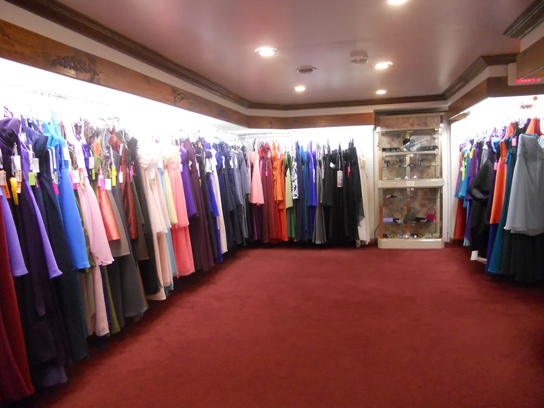 Wall of Bridesmaid Gowns